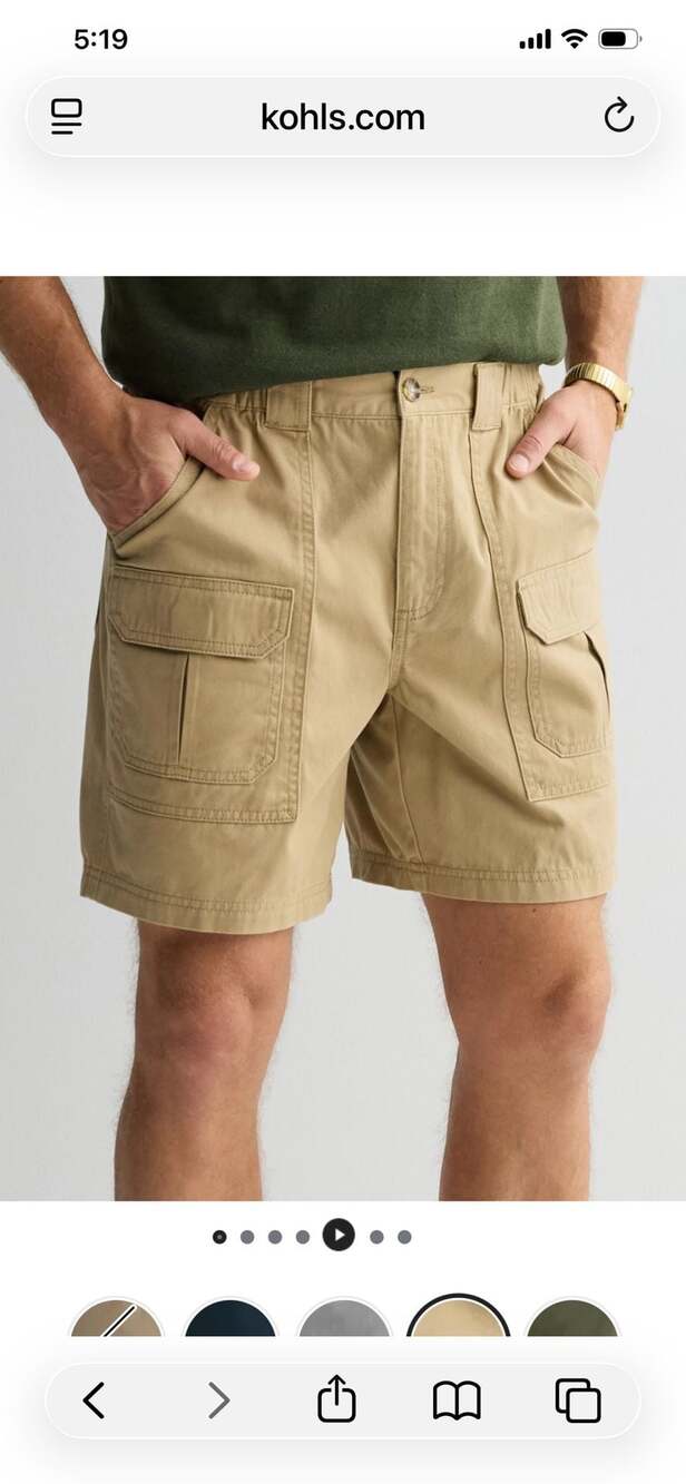 Croft & Barrow Men's Side Elastic Cargo Shorts Size 44